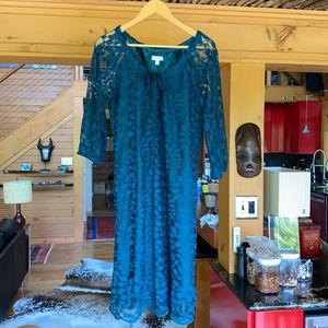 Garnet Hill Summer Dress- Dark Green
